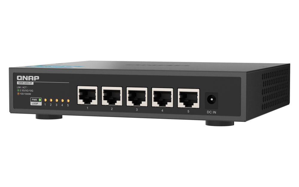 QNAP QSW-3205-5T network switch Unmanaged 10G Ethernet (100/1000/10000) Desktop Black