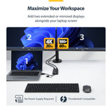 StarTech.com USB to Dual HDMI Adapter, USB A/C to 2x HDMI Displays (1x 4K30Hz, 1x 1080p), 4.3in/11cm Cable, USB 3.0 to HDMI Display Adapter, Windows/macOS, Black