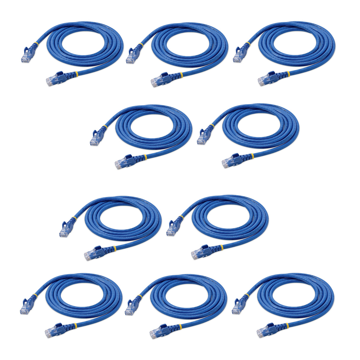 StarTech.com 5 ft. CAT6 Ethernet cable - 10 Pack - Blue CAT6 Patch Cord - Snagless RJ45 Connectors - 24 AWG Copper Wire – UTP Ethernet Cable