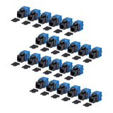 StarTech.com Cat6 Keystone Jack, 24-Pack RJ45 Ethernet Keystone Jacks, UTP Cat6 Wall Jack, 180-Degree Toolless, Black