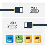 StarTech.com 1.5ft (45cm) USB4 Cable, 40Gbps, USB-IF Certified USB-C Cable, 240W PD, 8K 60Hz/4K 240Hz DP2.1 DP40, TPE Jacket, Thunderbolt 4 Compatible - White USB-C Cord