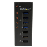 StarTech.com 4 Port USB 3.0 Hub (5Gbps) plus 3 Dedicated USB Charging Ports (2 x 1A & 1 x 2A) - Wall Mountable Metal Enclosure
