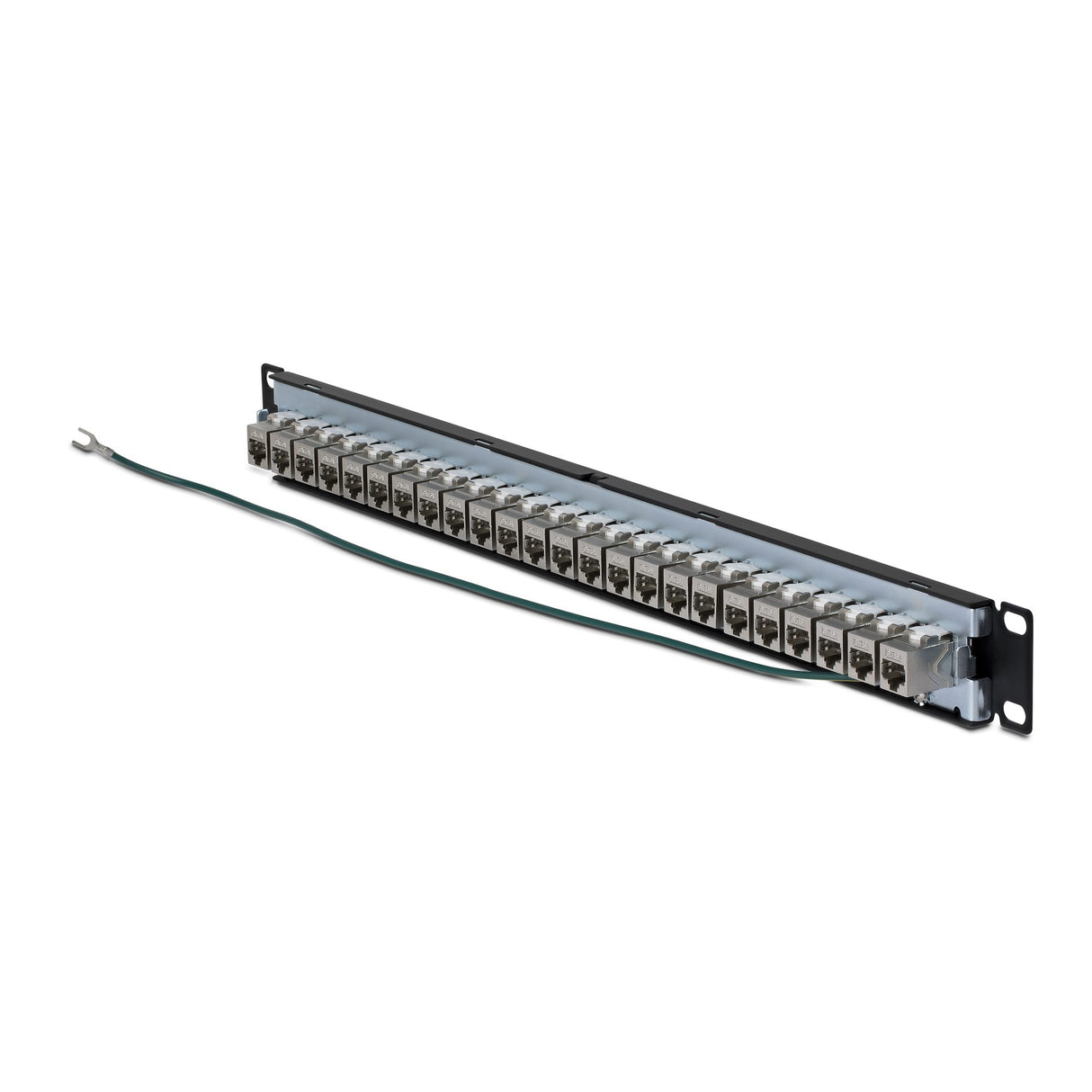 StarTech.com 24 Port 1U Feed Through Patch Panel with Cable Management Bar, Rackmount Shielded Cat6a Ethernet Patch Panel with RJ45 STP Inline Couplers