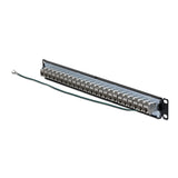 StarTech.com 24 Port 1U Feed Through Patch Panel with Cable Management Bar, Rackmount Shielded Cat6a Ethernet Patch Panel with RJ45 STP Inline Couplers