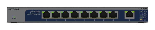 NETGEAR GS108MX-100EUS Unmanaged L2 Gigabit Ethernet (10/100/1000) Desktop/Wall-Mounting