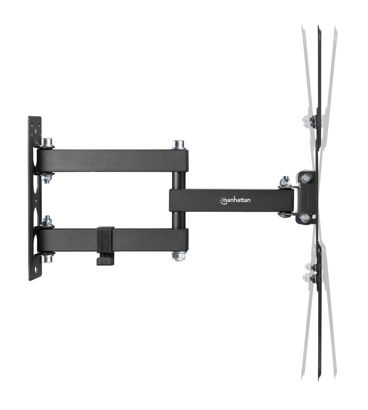 Manhattan Wall Mount for TV & Monitors (Full Motion), For screens 32" to 55", VESA compatibility: all between 100x100mm to 400x400mm - check the dimensions of the four mounting holes on back of screen to ensure it fits, Max 30kg, Black, Bracket