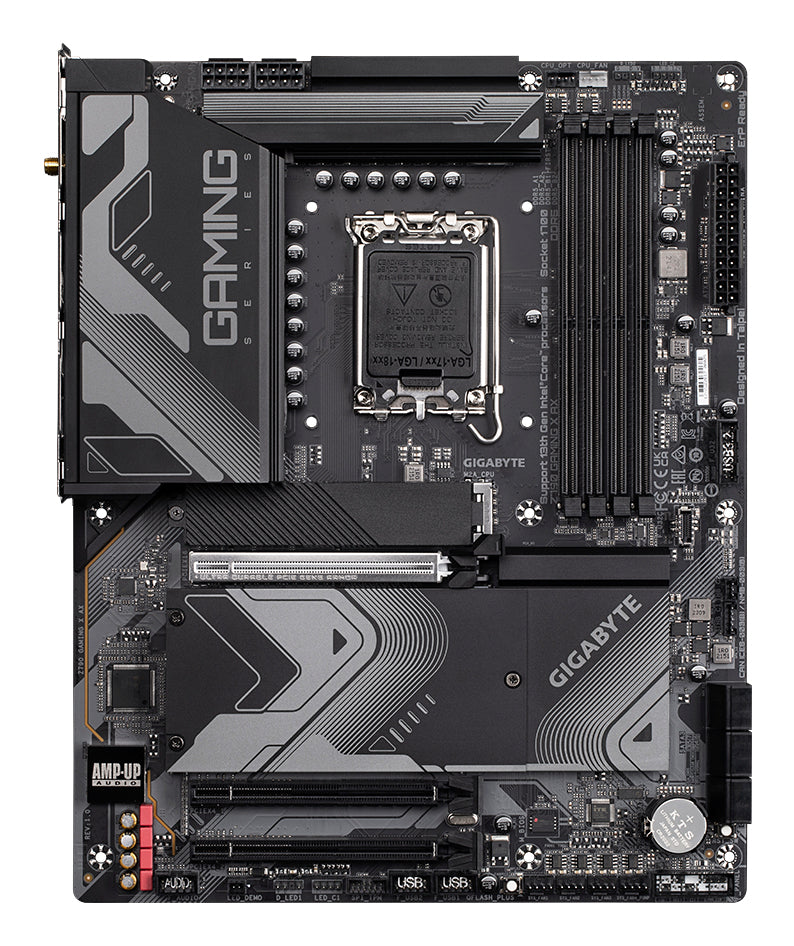 GIGABYTE Z790 GAMING X AX Motherboard - Supports Intel Core 14th CPUs, 16+1+2 Phases Digital VRM, up to 7600MHz DDR5 (OC), 4xPCIe 4.0 M.2, Wi-Fi 6E, 2.5GbE LAN , USB 3.2 Gen 2x2