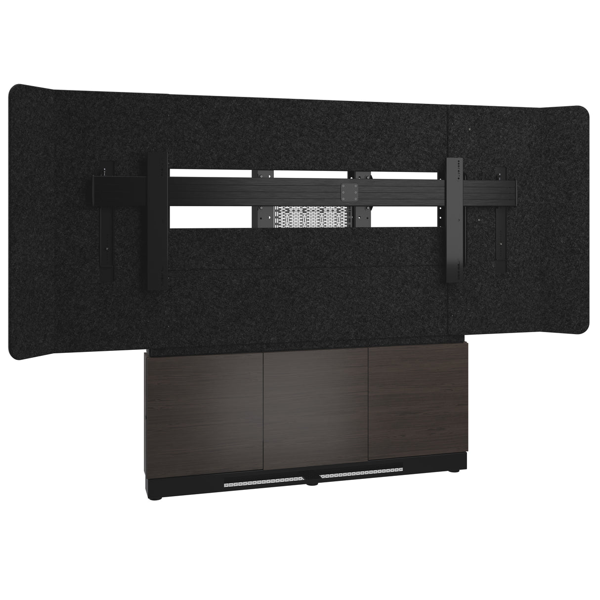 Middle Atlantic ForumTM Floor-to-Wall Mounted 66" (3 Bay) Display Stand for (1) 105" 21:9 Ultra-Wide Display, Dark Colorway
