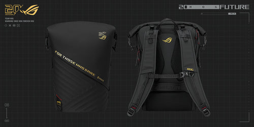 ASUS ROG SLASH Edition 20 backpack Roll top backpack Black Polyester, PU leather