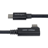 StarTech.com 2.6ft (80cm) Right Angle Thunderbolt 5 Cable, 80Gbps/Up to 120Gbps, 240W PD, 8K 60Hz, Certified Thunderbolt Cable, Compatible w/Thunderbolt 4/USB4/USB-C