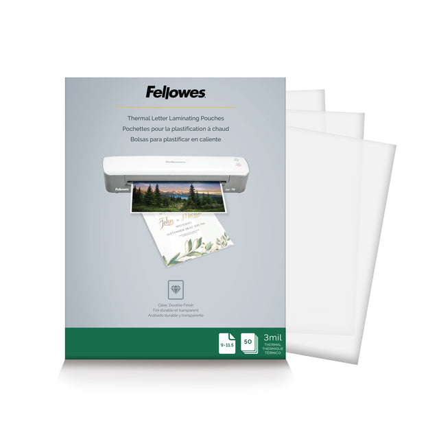 Fellowes Thermal Laminating Pouches - Letter, 3mil, 50 pack