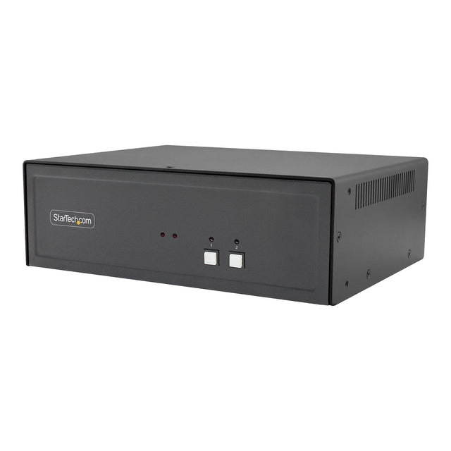 StarTech.com Secure 2-Port KVM Switch, DisplayPort, 4K 60Hz, NIAP 4.0 Desktop KVM, CAC, Metal Housing, Made in the USA