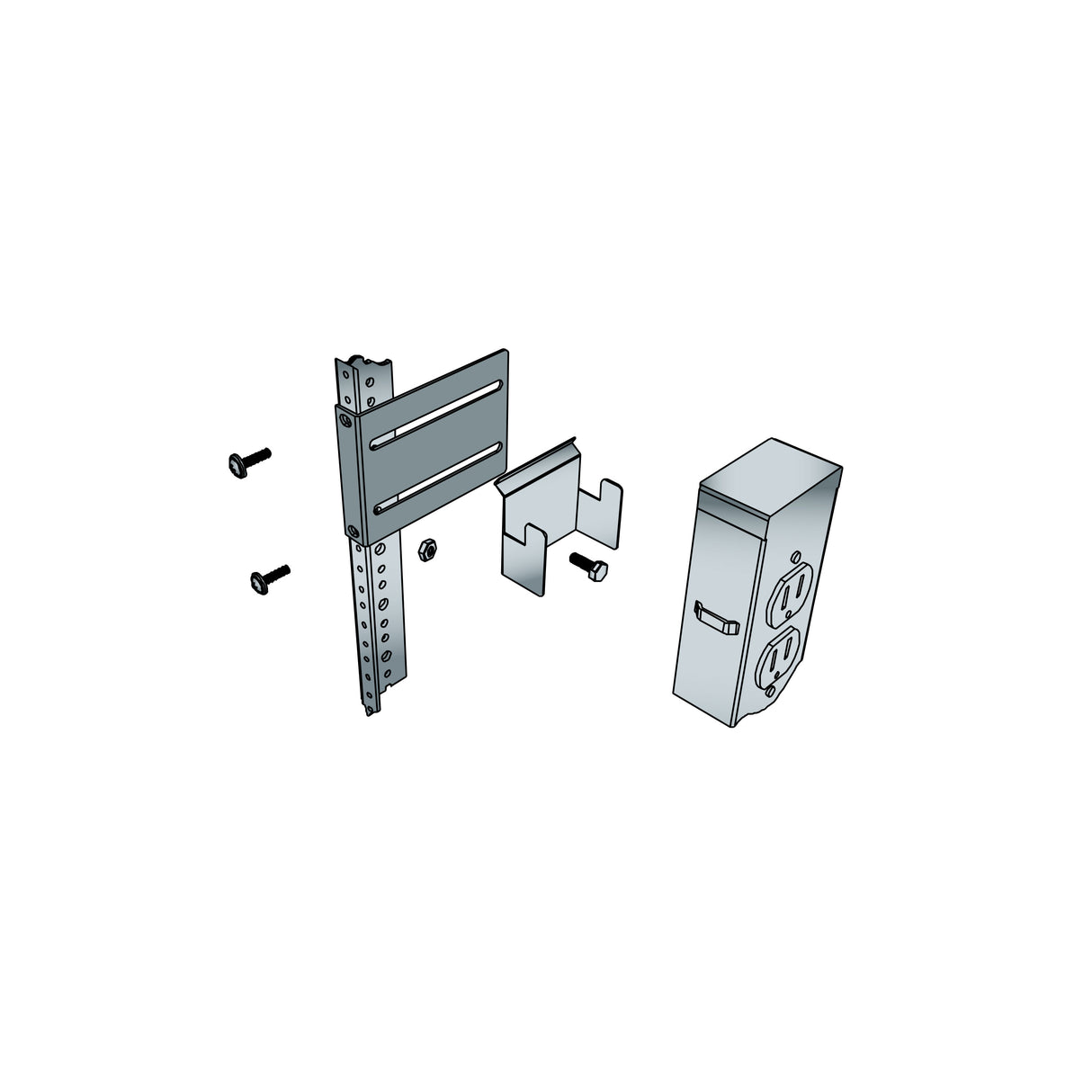 Middle Atlantic Power Strip Bracket Rack Front/Back Mount