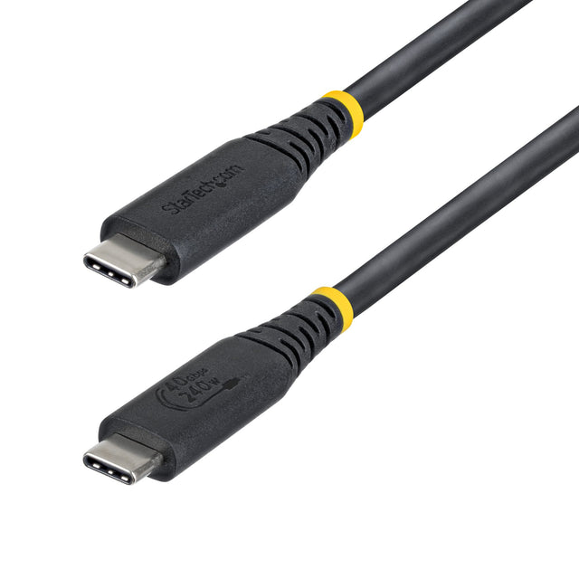 StarTech.com 1.5ft (45cm) USB4 Cable, 40Gbps, USB-IF Certified USB-C Cable, 240W PD, 8K 60Hz/4K 240Hz DP2.1 DP40, TPE Jacket, Thunderbolt 4 Compatible - Black USB-C Cord