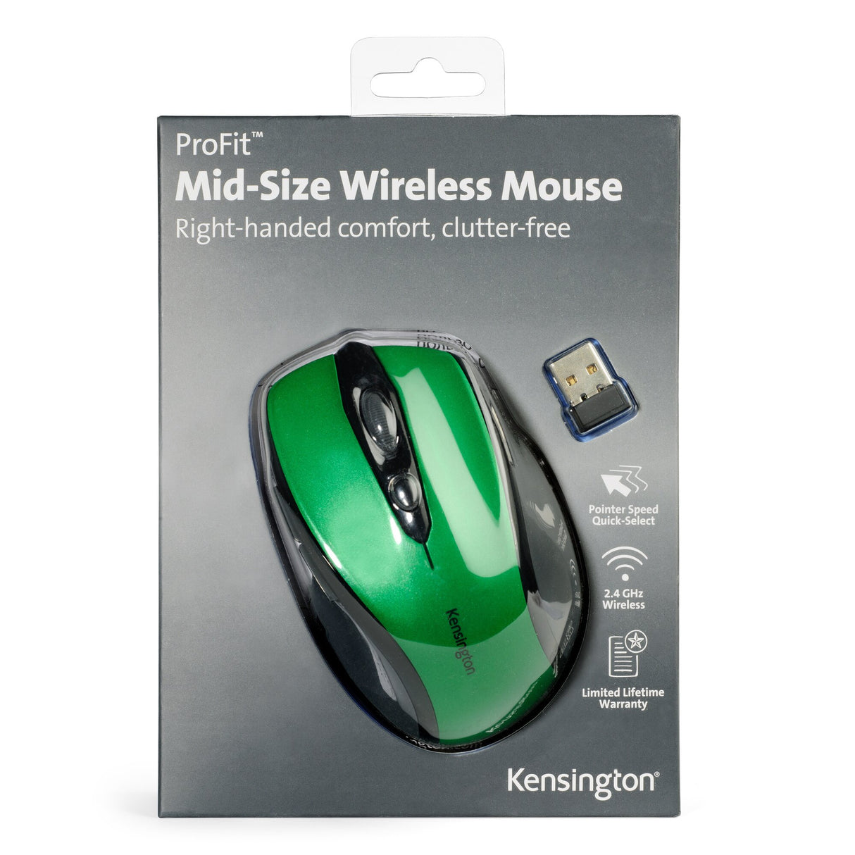 Kensington Pro Fit Mid-Size Wireless Mouse - Emerald Green