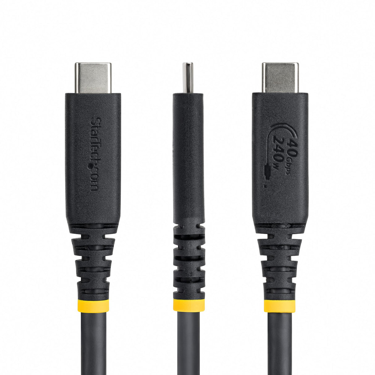 StarTech.com 1.5ft (45cm) USB4 Cable, 40Gbps, USB-IF Certified USB-C Cable, 240W PD, 8K 60Hz/4K 240Hz DP2.1 DP40, TPE Jacket, Thunderbolt 4 Compatible - Black USB-C Cord
