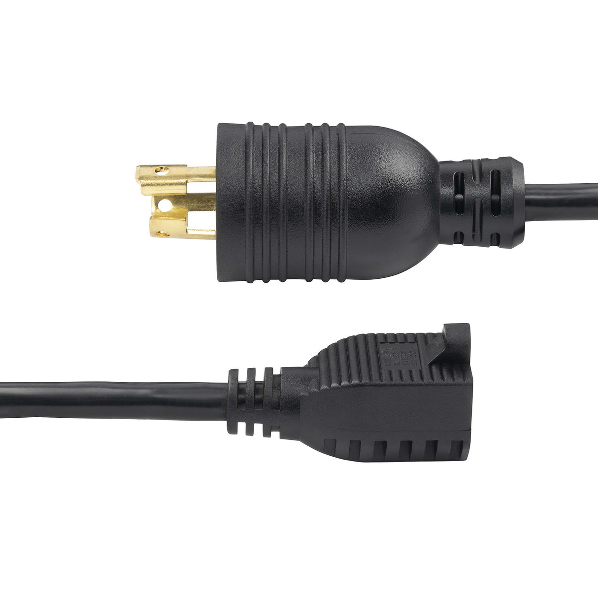 StarTech.com 1ft (30cm) Heavy Duty Power Cord, Twist-Lock NEMA L5-15P to NEMA 5-15R Black Adapter Cord, 15A 125V, 14AWG, Heavy Gauge Plug Converter Cable, TAA Compliant, UL Listed