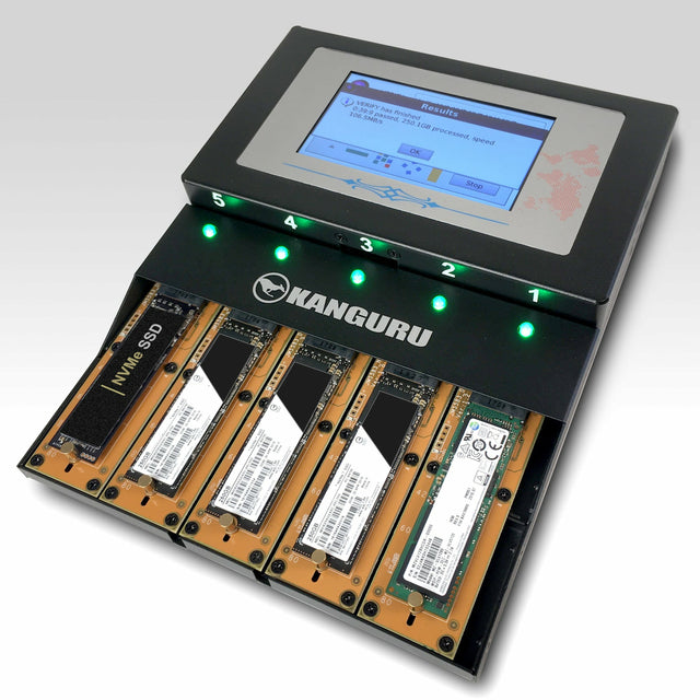 iStorage Kanguru KanguruClone 4 M.2 NVMe SSD Duplicator|Clone up to 4 M.2 NVMe SSDs at once|Copy Speeds of Up to 12GB/min|Powerful Erase and Disk Wipe Features |Standalone System