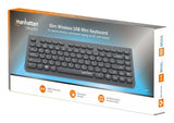 Manhattan 12 Multimedia/Function Keys, USB-A Nano Receiver, Compact, Low-Profile Format, for PC and Laptop, Black