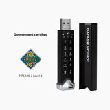 iStorage datAshur PRO2 512 GB | Secure Flash Drive | FIPS 140-2 Level 3 Certified | AES-XTS 256-bit hardware encryption | Password protected | Dust/Water-Resistant