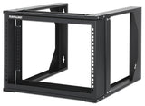 Intellinet 19" Wall Mount Open Frame Network Rack, 6U, Front-hinged Swing Frame Flat Pack, 2-Post, 17.7 in. Depth, Black RAL 9004