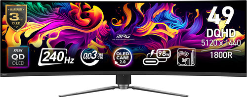 MSI MPG 491CQPX QD-OLED computer monitor 124.5 cm (49") 5120 x 1440 pixels Dual QHD Black