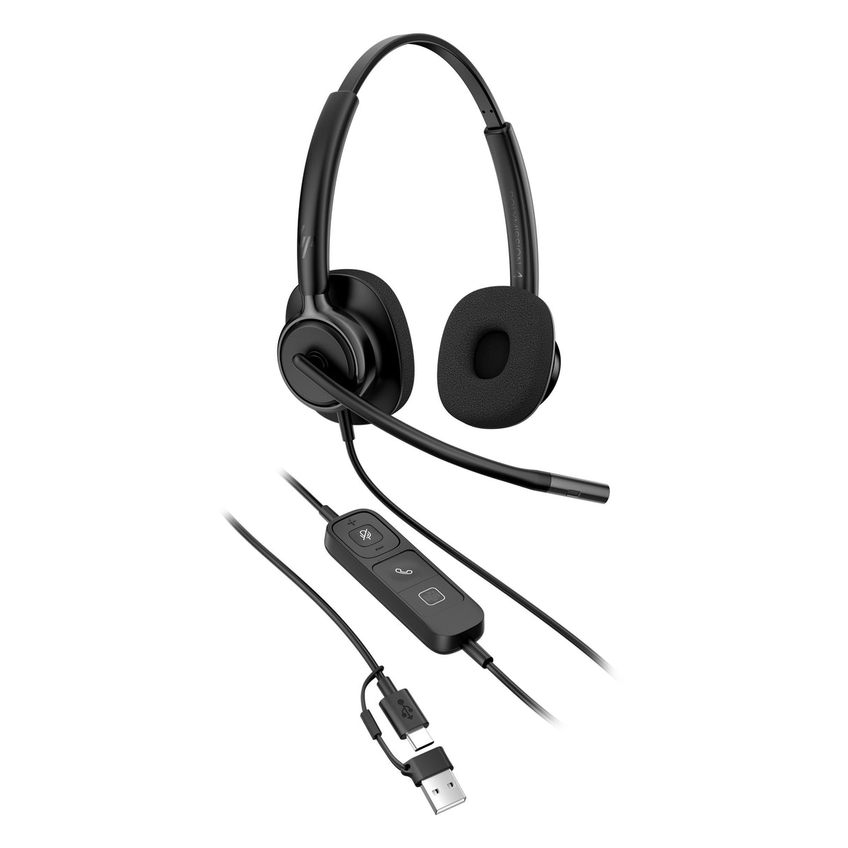 HP Poly Mission 425 Stereo USB Wired Headset Classic