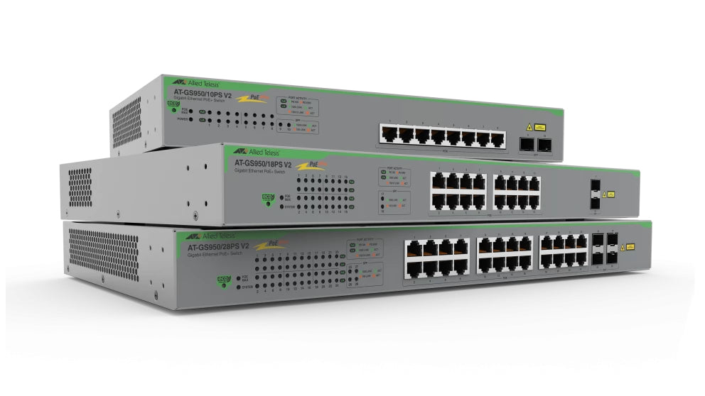 Allied Telesis GS950/10PS-V2 Managed Gigabit Ethernet (10/100/1000) Power over Ethernet (PoE) Silver