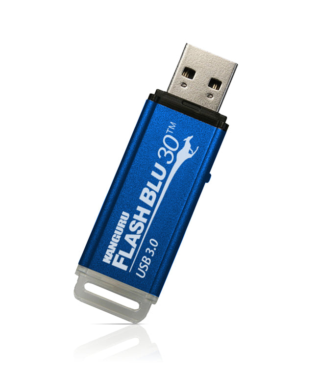 iStorage Kanguru FlashBlu30 SuperSpeed USB3.0 64GB |Secure Flash Drive| Physical Write Protect Switch | Windows “Ready Boost” compatible