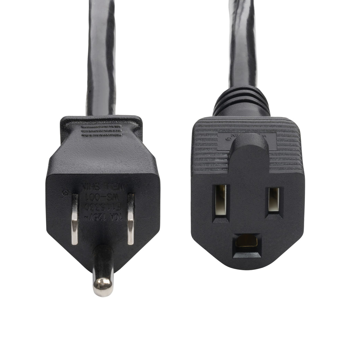 StarTech.com 10ft (3m) Power Extension Cord, NEMA 5-15P to NEMA 5-15R AC Power Cable, 10A 125V, 18AWG, Outlet Extension Power Cable, AC Power Cord, TAA Compliant, UL Listed