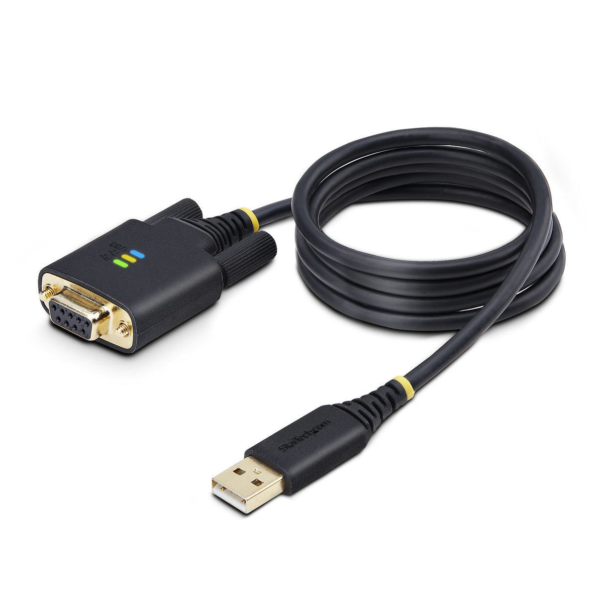 StarTech.com 3.3ft (1m) USB to Null Modem Serial Adapter Cable, Interchangeable DB9 Screws/Nuts, COM Retention, USB-A to RS232, FTDI, Level-4 ESD Protection, Windows/macOS/ChromeOS/Linux - Rugged TPE Construction