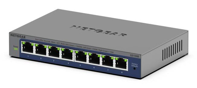NETGEAR GS108E-400NAS network switch Unmanaged L2/L3 Gigabit Ethernet (10/100/1000) Grey