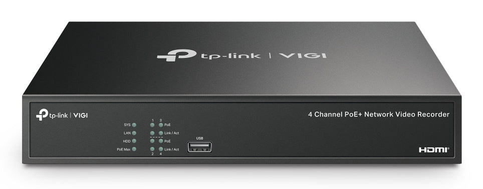 TP-Link KIT 4 VIDEOCAMERE VIGI NK4P-T4425-2T Turret 4MP Full-Color IPC e NVR 4 Canali PoE+ video surveillance kit Wired 4 channels