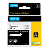 DYMO Rhino Industrial Permanent Polyester Labels | 19 mm x 5.5 m | Black Print on Clear | Self-Adhesive | for LabelManager & Rhino Label Makers