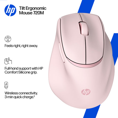 HP Tilt Ergonomic Pink Mouse 720M