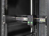 Intellinet Adjustable 19" Rackmount DIN Rail Kit, 2U, Chassis to Mount Top Hat DIN Rail Equipment in a 19 in. Rack, Adjustable Rail Depth of 48 to 174 mm, Aluminum, Black RAL 9005