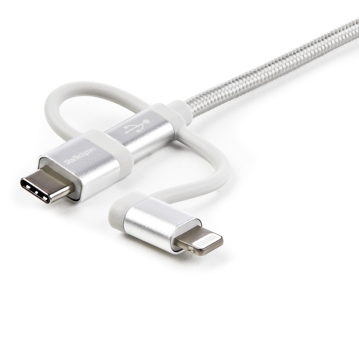 StarTech.com 6ft (1.8m) USB Multi-Charging Cable, USB-A to Lightning/USB-C/Micro-USB, Apple MFi Certified, Braided Nylon Jacket; USB 3-in-1 Charger Cable/Cord