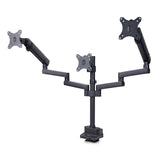 StarTech.com Desk Mount Triple Monitor Arm For Up To Three 27in Screens, VESA 75x75/100x100, Tool-Less Arm Adjustments, C-Clamp/Grommet Mount, Mechanical Spring Arm