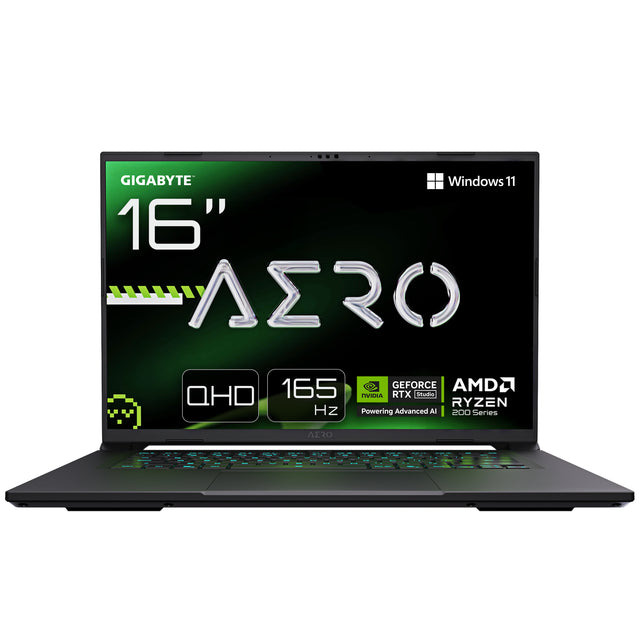 GIGABYTE AERO X16 1WH93USC94AH Copilot+ PC AMD Ryzen™ AI 7 350 Laptop 40.6 cm (16") WQXGA 16 GB DDR5-SDRAM 1 TB SSD NVIDIA GeForce RTX 5070 Wi-Fi 6E (802.11ax) Windows 11 Home Grey