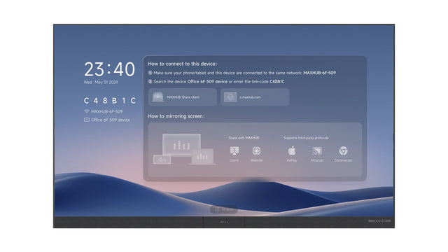 MAXHUB LX138V07 meeting room display 3.51 m (138") 1920 x 1080 pixels LED Wi-Fi 6 (802.11ax) Black Bluetooth