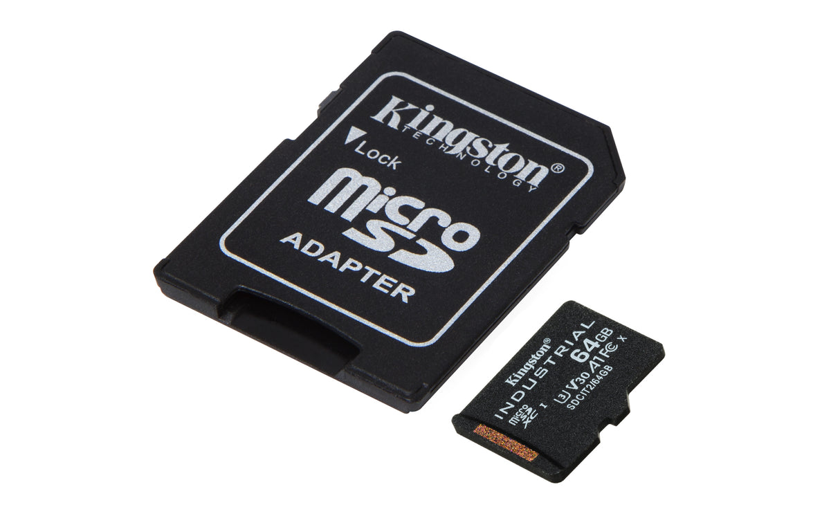 Kingston Technology 64GB microSDXC Industrial C10 A1 pSLC Card + SD Adapter