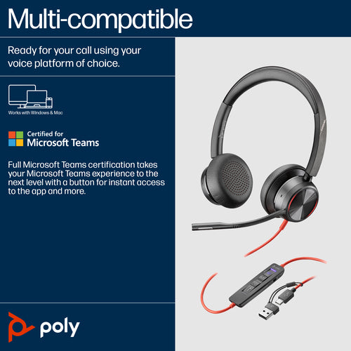 HP Poly Blackwire 8225 USB-C Headset