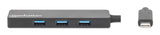 Manhattan USB-C Dock/Hub, Ports (4): USB-A (x4), 5 Gbps (USB 3.2 Gen1 aka USB 3.0), USB powered (no external power supply required), Equivalent to HB30CM4AB