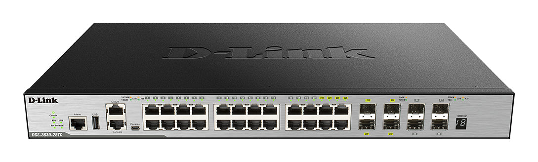 D-Link 24-Port L3 Stackable Managed Gigabit Switch including 4 x 1000BaseT/SFP & 4 x 10GE SFP+