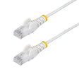 StarTech.com 50ft White Slim CAT6 Ethernet Cable, Snagless, 100W PoE, UTP, LSZH, 28AWG Pure Bare Copper Wire, Slim RJ45 Network Patch Cord w/Strain Reliefs, Individually Tested