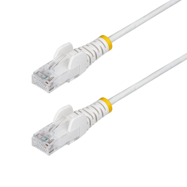 StarTech.com 3ft White Slim CAT6 Ethernet Cable, Snagless, 100W PoE, UTP, LSZH, 28AWG Pure Bare Copper Wire, Slim RJ45 Network Patch Cord w/Strain Reliefs, Individually Tested