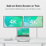 Plugable Technologies 11-in-1 USB-C Hub, 100W USB-C Pass-through, Laptop Docking Station Dual Monitor, 4K 60Hz HDMI, Compatible with Thunderbolt, Windows, Chromebooks, Displays Mirrored on Mac