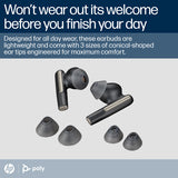 HP Poly Voyager Free 60+ UC Carbon Black Earbuds +BT700 USB-A Adapter +Touchscreen Charge Case