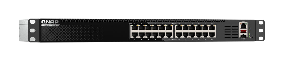 QNAP QSW-M3224-24T network switch Managed L3 10G Ethernet (100/1000/10000) 1U Black, Silver