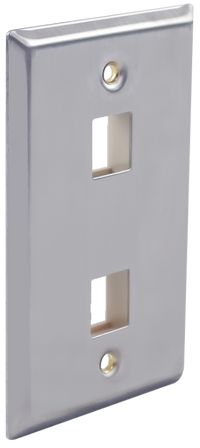 Wavenet FacePlate Stainless Steel Single Gang, 2-PORT